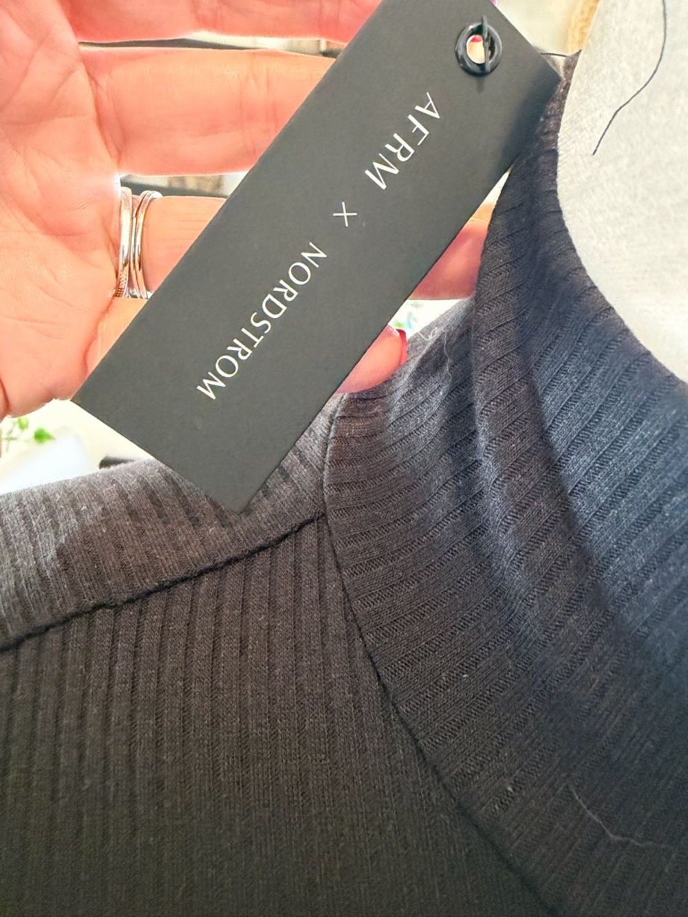 AFRM x Nordstrom Black Ribbed Turtleneck Long-Sleeve Dress occasion - Picture 5 of 6
